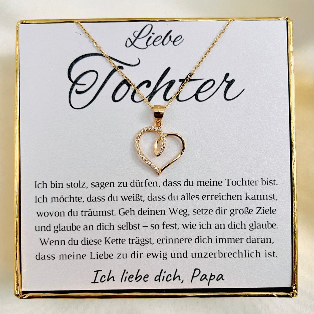 Halskette für die Tochter „Herzchen mit Zirkonia“ // „Ewige Liebe“ – Limitierte Edition
