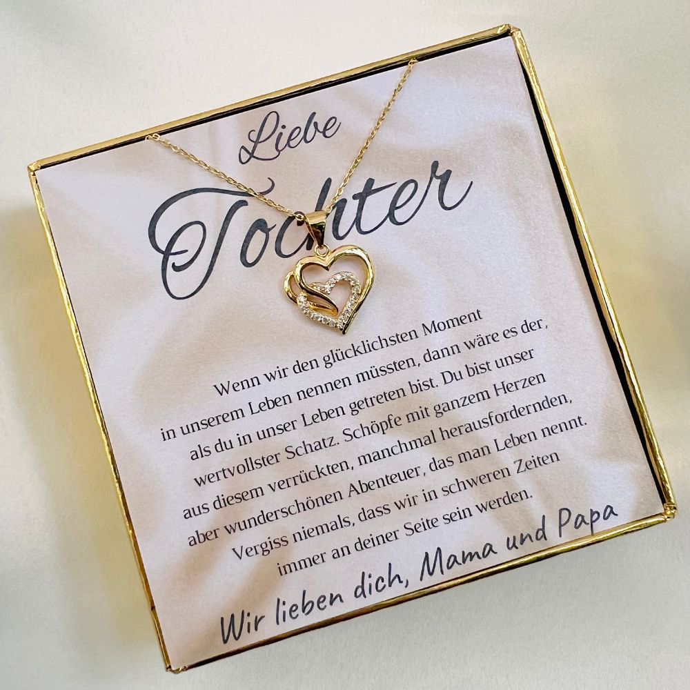 Halskette für die Tochter „Herzen“ / „Kostbarster Schatz“ – Limitierte Edition