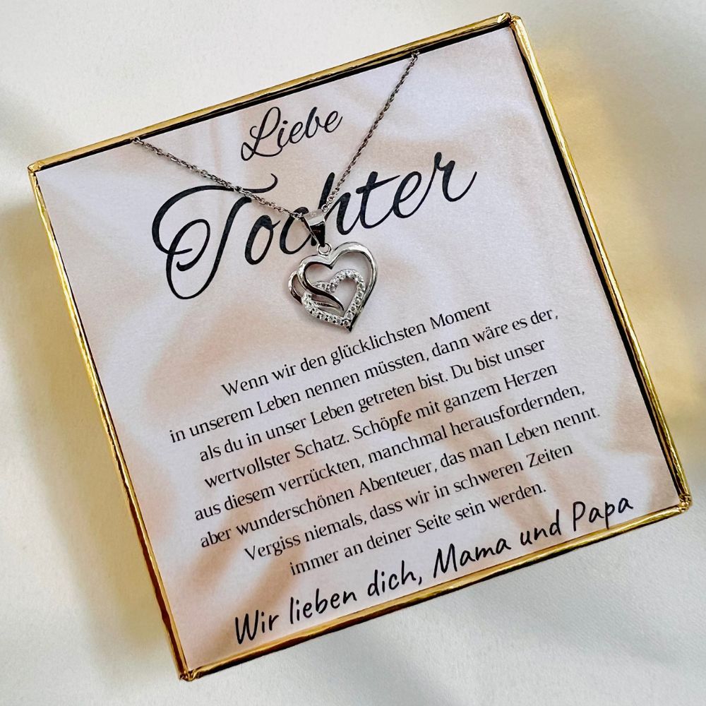 Halskette für die Tochter „Herzen“ / „Kostbarster Schatz“ – Limitierte Edition