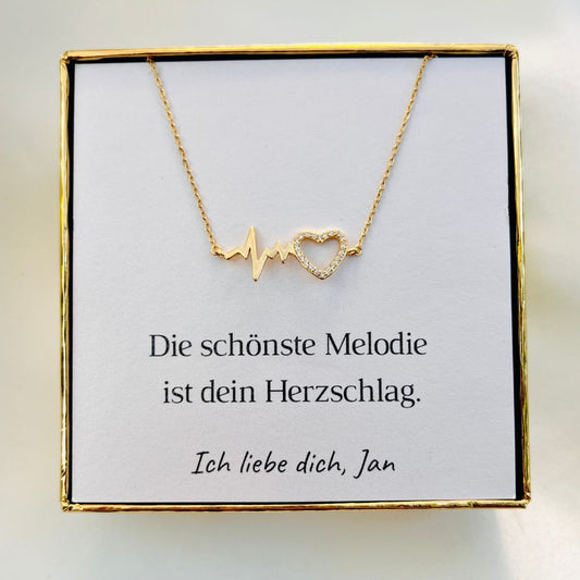 Personalisierte Halskette „Herzschlag“