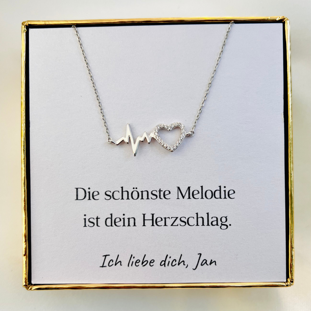 Personalisierte Halskette „Herzschlag“