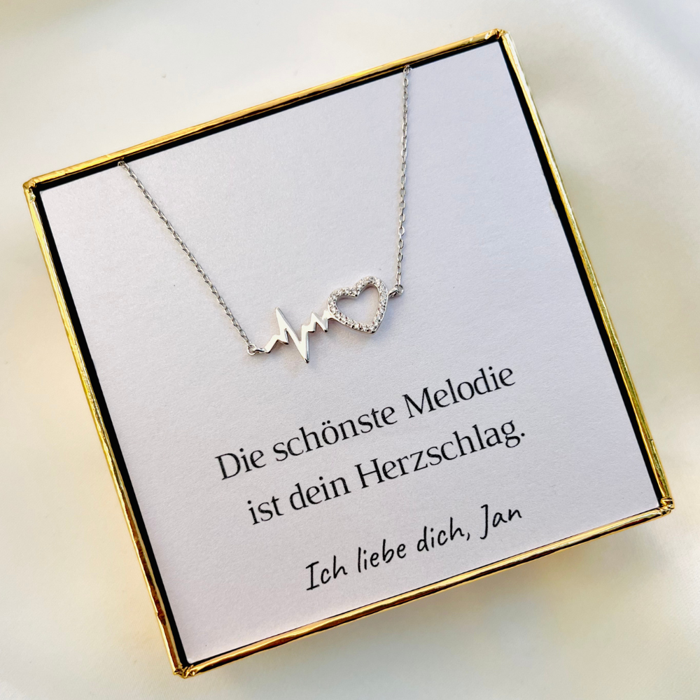 Personalisierte Halskette „Herzschlag“