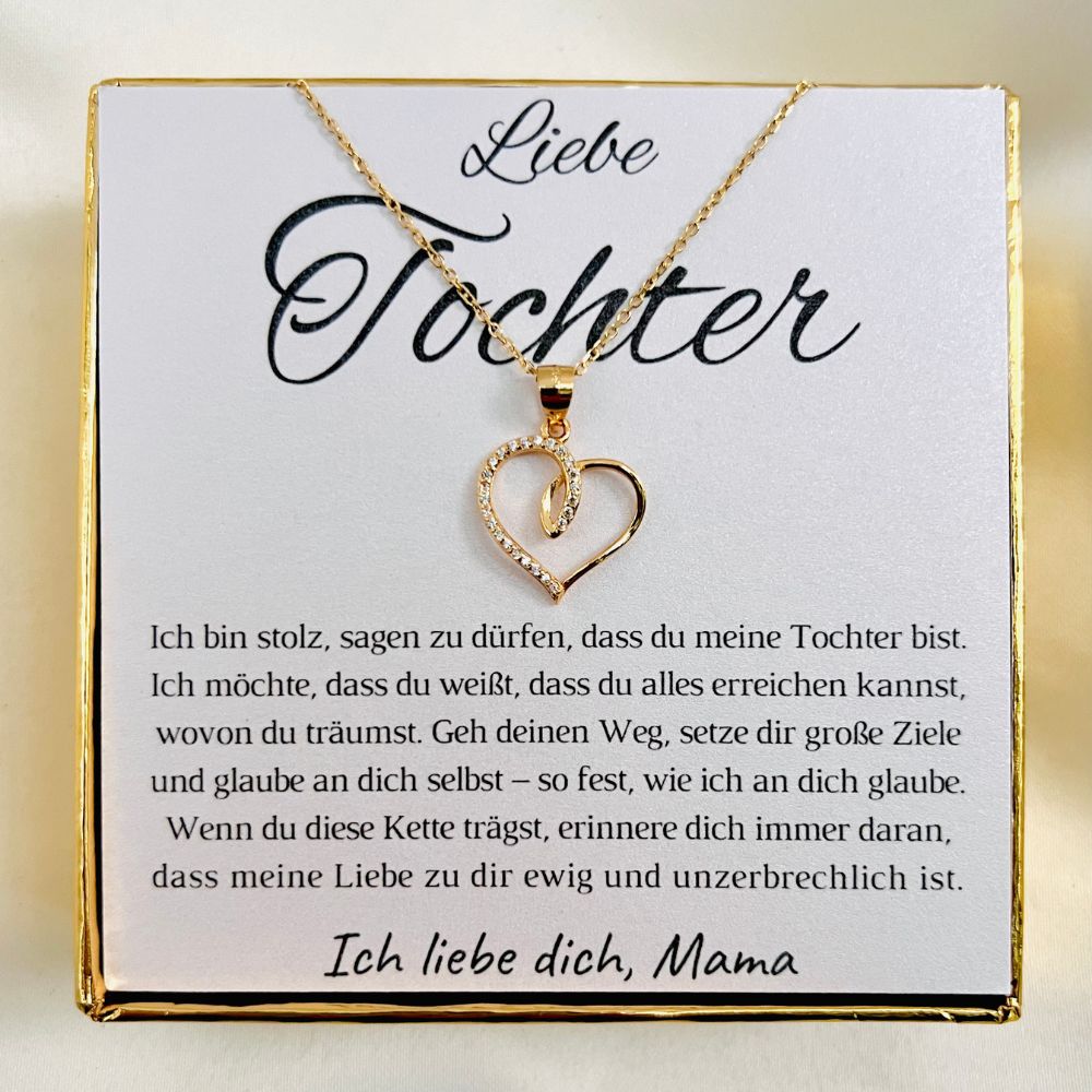 Halskette für die Tochter „Herzchen mit Zirkonia“ // „Ewige Liebe“ – Limitierte Edition