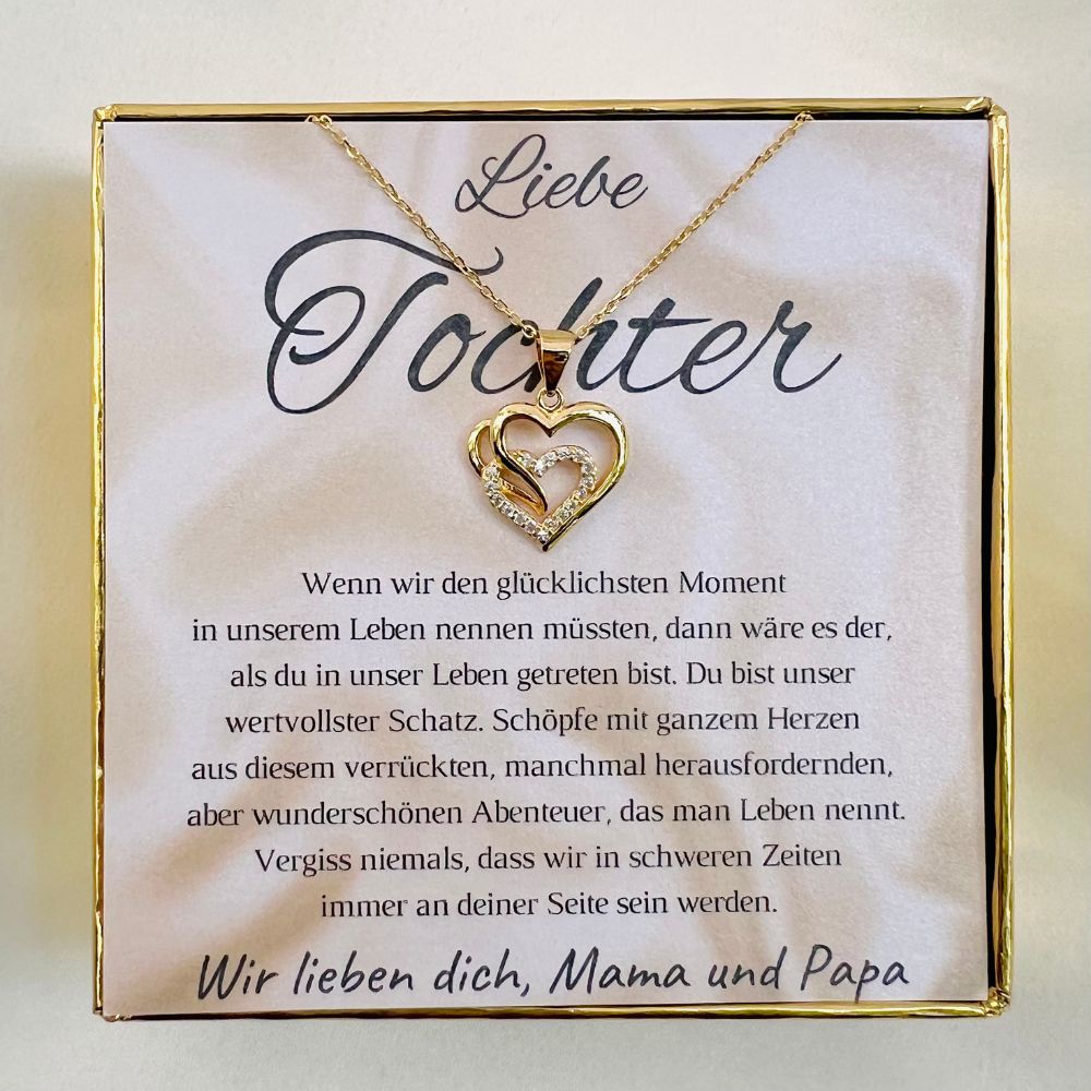 Halskette für die Tochter „Herzen“ / „Kostbarster Schatz“ – Limitierte Edition