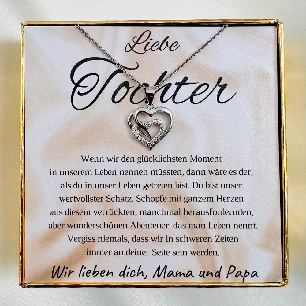 Halskette für die Tochter „Herzen“ / „Kostbarster Schatz“ – Limitierte Edition