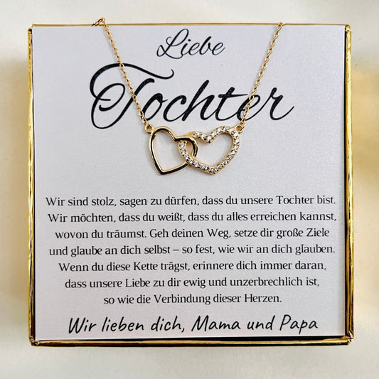 Halskette für die Tochter „Zirkonia-Herzen“ / „Ewige Liebe“