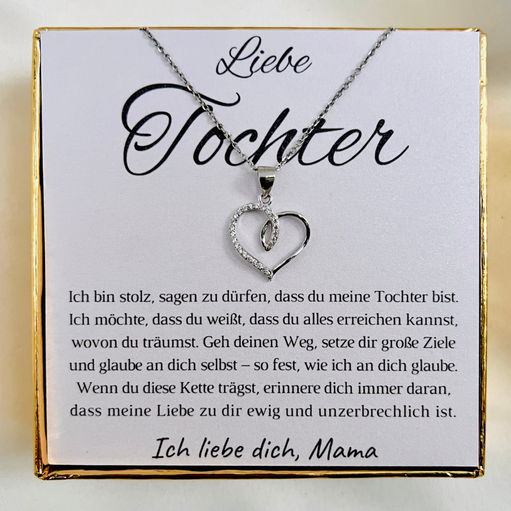 Halskette für die Tochter „Herzchen mit Zirkonia“ // „Ewige Liebe“ – Limitierte Edition