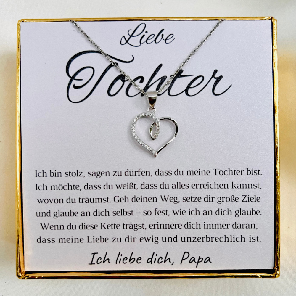 Halskette für die Tochter „Herzchen mit Zirkonia“ // „Ewige Liebe“ – Limitierte Edition