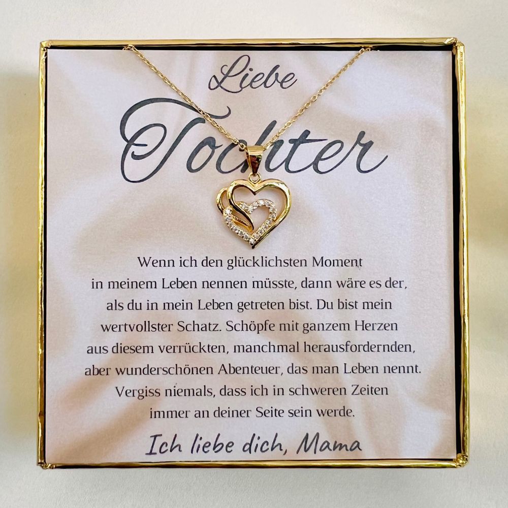 Halskette für die Tochter „Herzen“ / „Kostbarster Schatz“ – Limitierte Edition