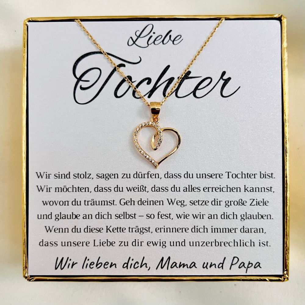 Halskette für die Tochter „Herzchen mit Zirkonia“ // „Ewige Liebe“ – Limitierte Edition