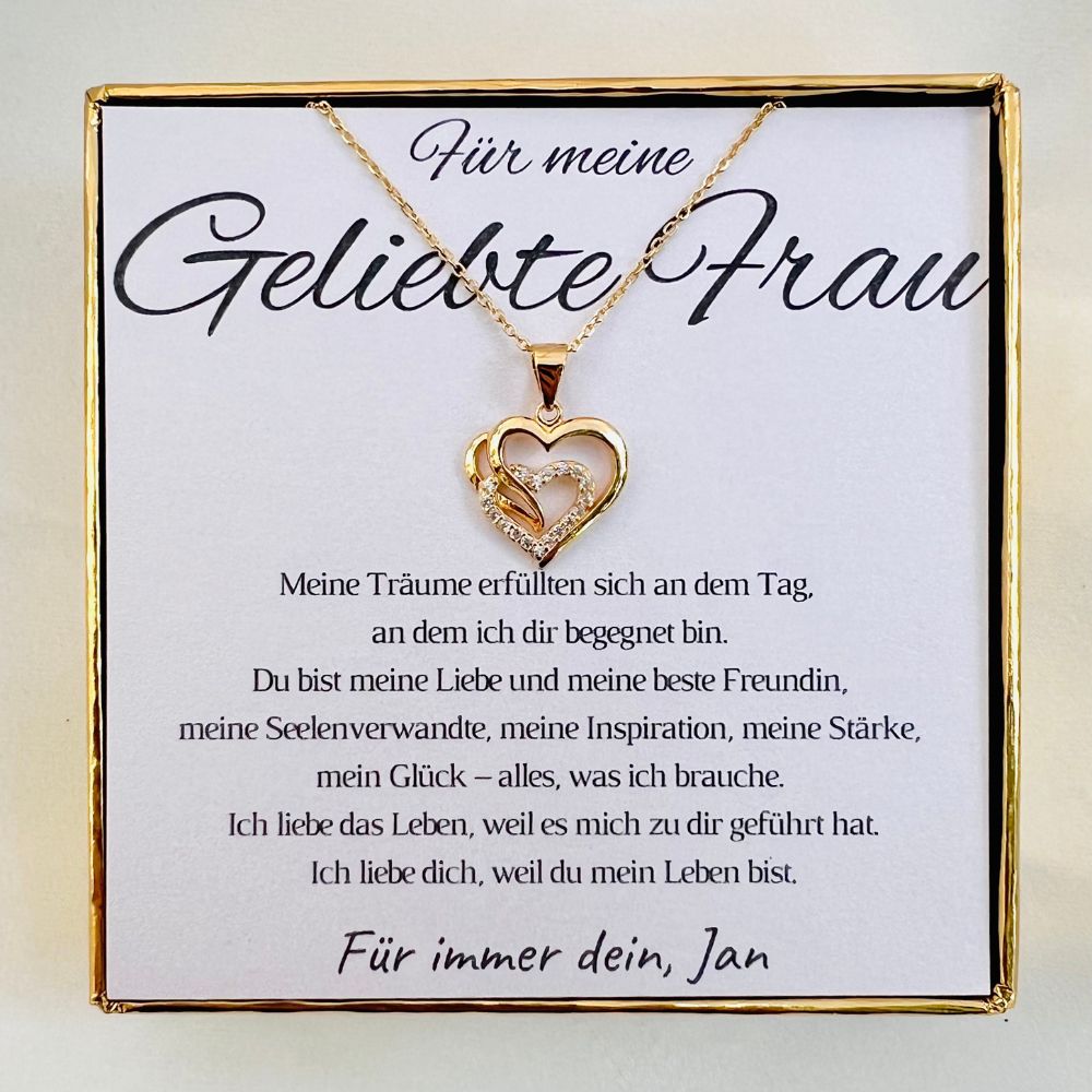 Personalisierte Herz-Kette mit Botschaft – Geschenk für Ehefrau