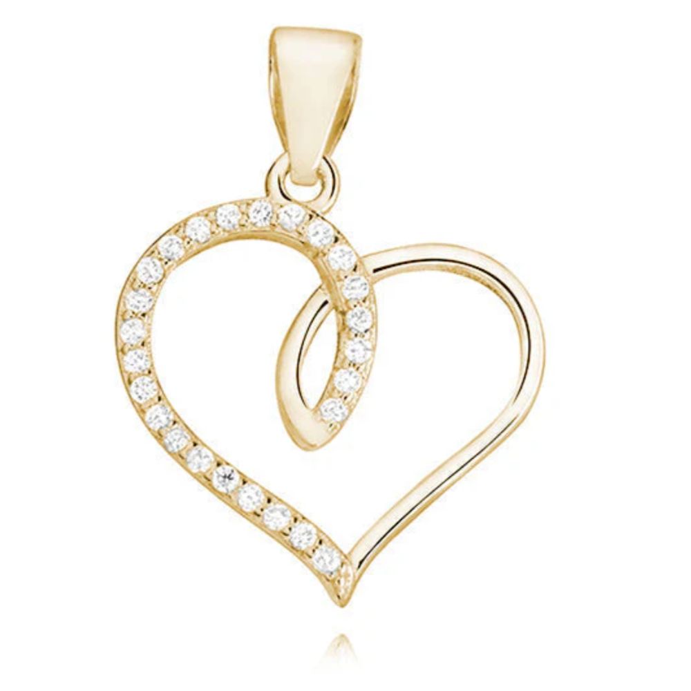 Personalisierte Halskette „Herzchen mit Zirkonia“ für Partnerin – „Meine Träume“