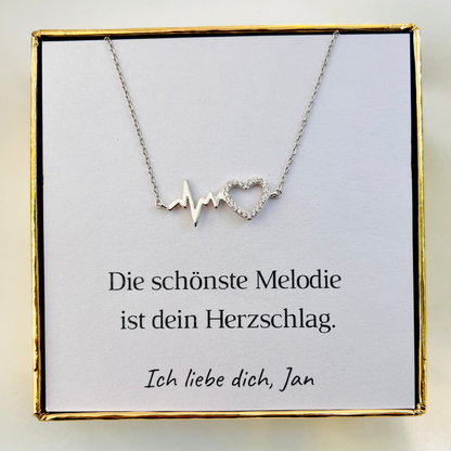 Personalisierte Halskette „Herzschlag“