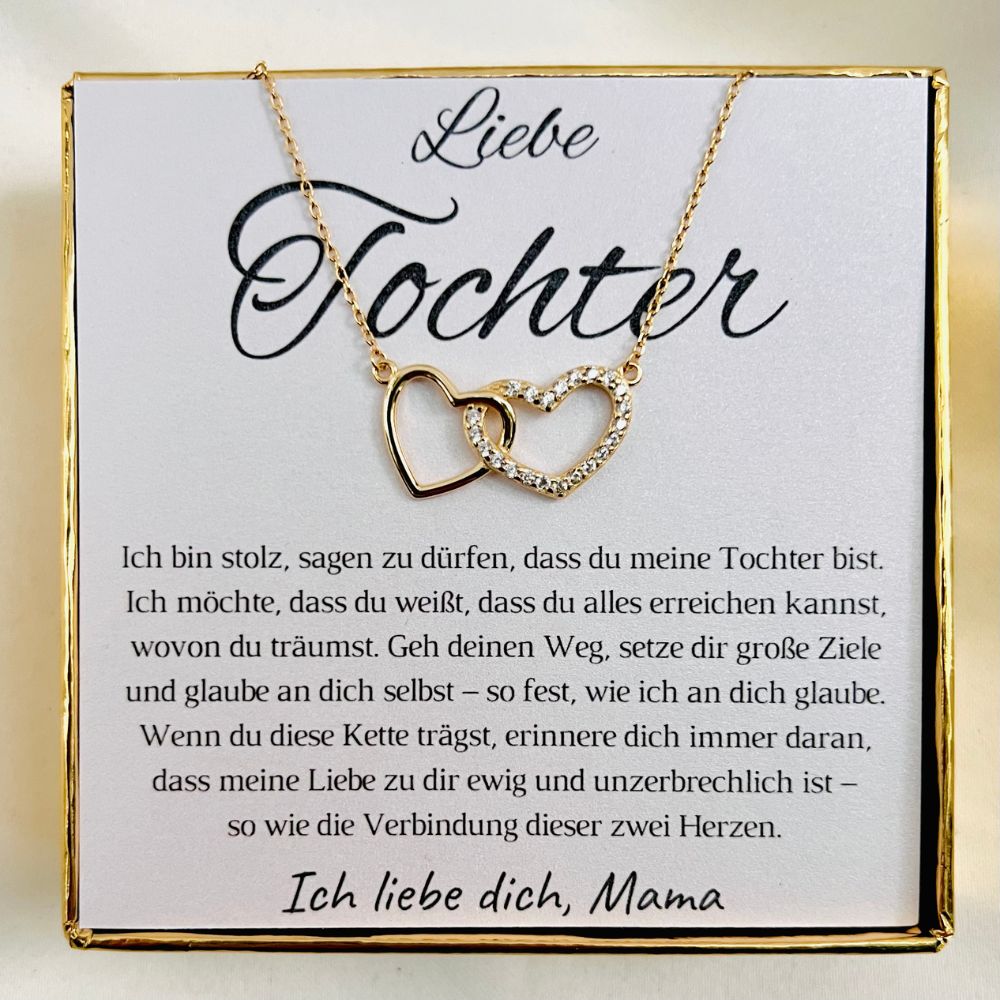 Halskette für die Tochter „Zirkonia-Herzen“ / „Ewige Liebe“