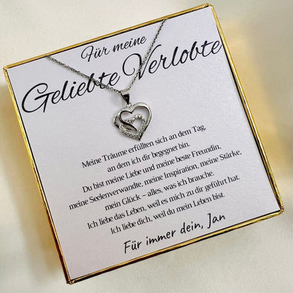 Personalisierte Herz-Kette mit Botschaft – Geschenk für Verlobte