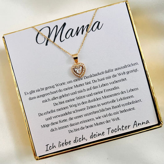 Personalisierte Halskette für die Mama von der Tochter „Königliches Herz“