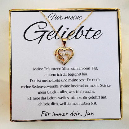 Personalisierte Herz-Kette mit Botschaft „Meine Träume“ – Geschenk für Partnerin