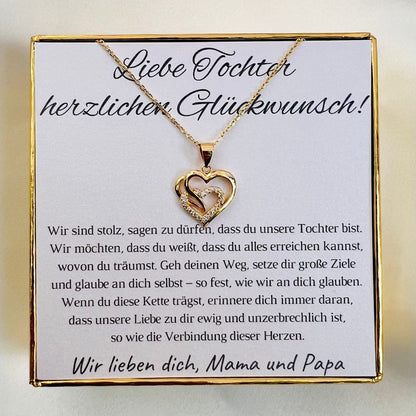 Halskette für Tochter „Herzen“ / „Herzlichen Glückwunsch“