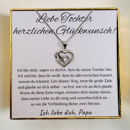 Halskette für Tochter „Herzen“ / „Herzlichen Glückwunsch“