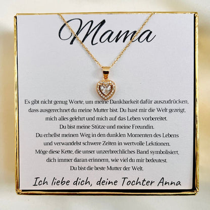 Personalisierte Halskette für die Mama von der Tochter „Königliches Herz“