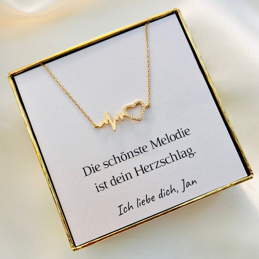 Personalisierte Halskette „Herzschlag“