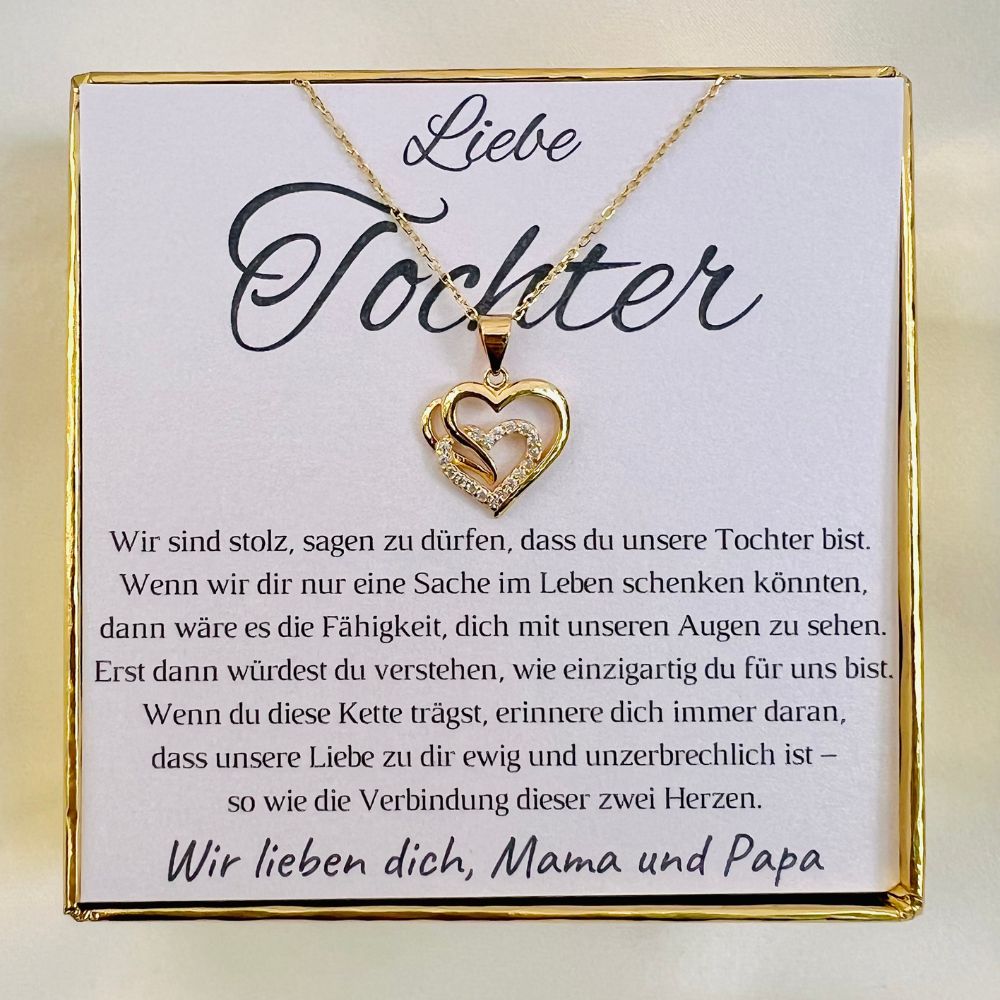 Halskette für Tochter „Herzen“ / „Für die besondere Tochter“