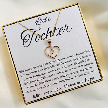 Halskette für die Tochter „Herzchen mit Zirkonia“ // „Ewige Liebe“ – Limitierte Edition