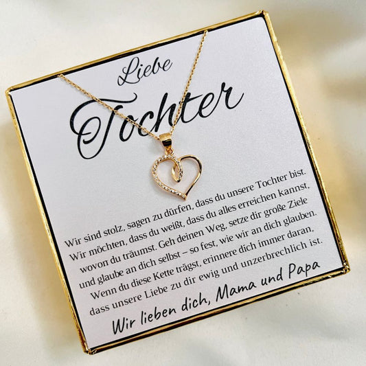 Halskette für die Tochter „Herzchen mit Zirkonia“ // „Ewige Liebe“ – Limitierte Edition