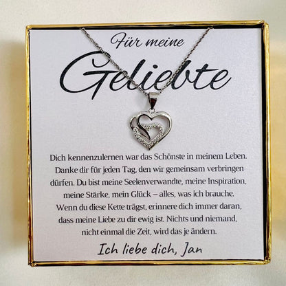 Personalisierte Herz-Kette mit Botschaft „Dankbar für jeden Tag“ – Geschenk für Partnerin