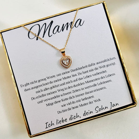 Personalisierte Halskette „Königliches Herz“ für die Mama vom Sohn