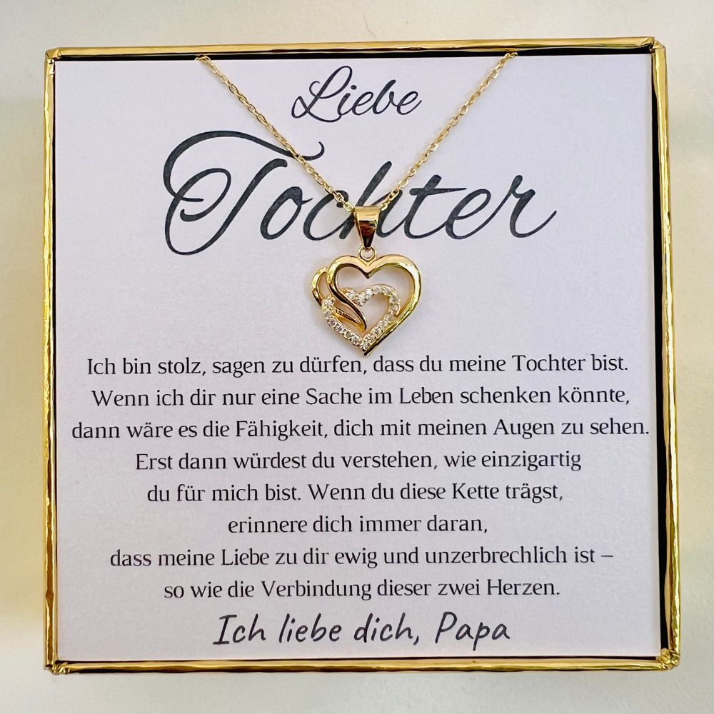 Halskette für Tochter „Herzen“ / „Für die besondere Tochter“