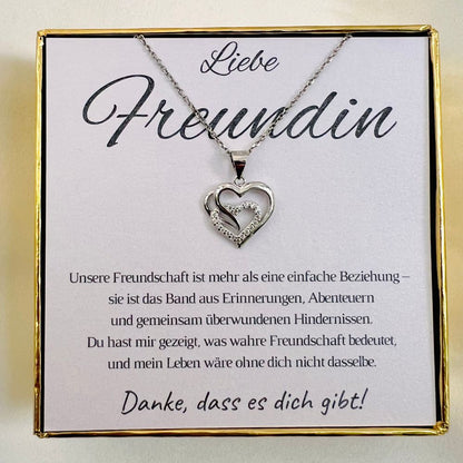 Halskette für Freundin „Zwei Herzen