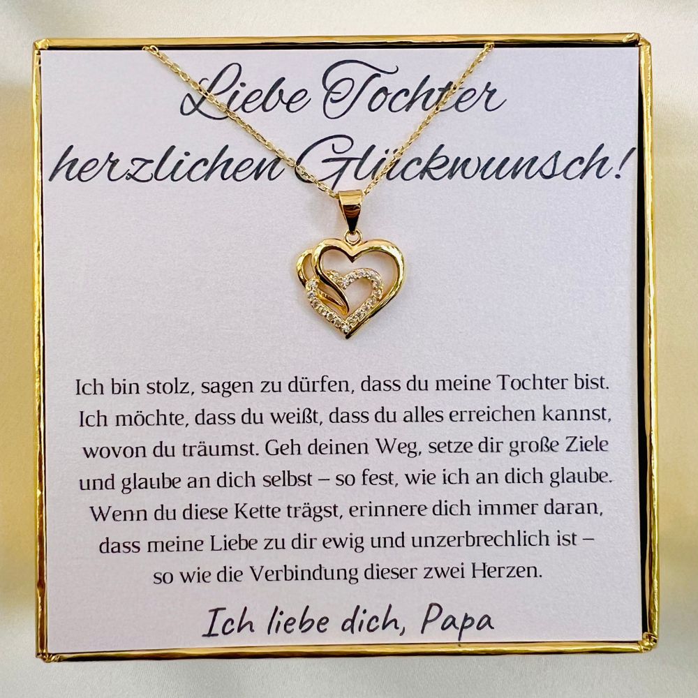Halskette für Tochter „Herzen“ / „Herzlichen Glückwunsch“