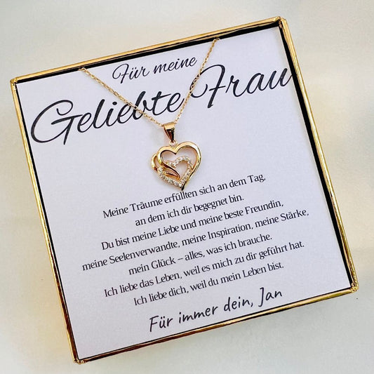 Personalisierte Herz-Kette mit Botschaft – Geschenk für Ehefrau