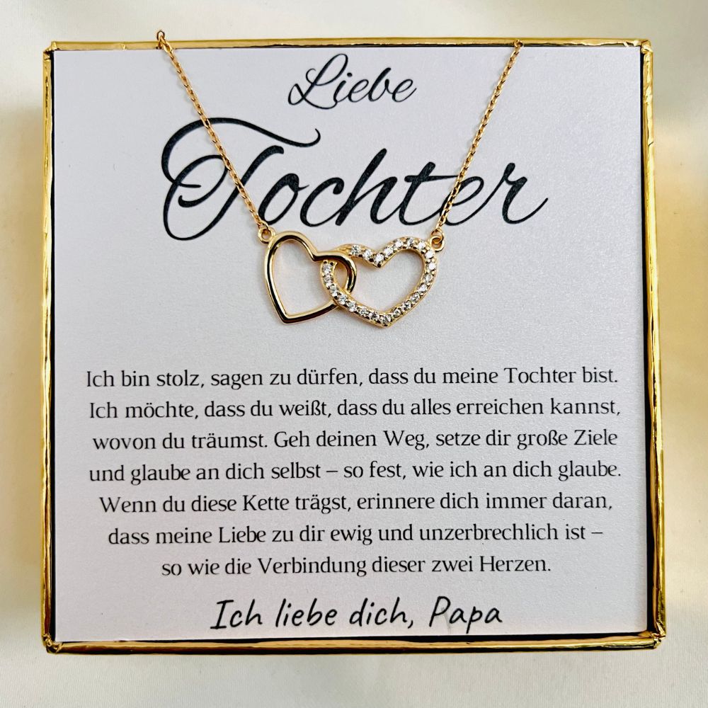 Halskette für die Tochter „Zirkonia-Herzen“ / „Ewige Liebe“