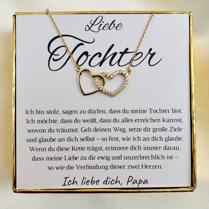 Halskette für die Tochter „Zirkonia-Herzen“ / „Ewige Liebe“
