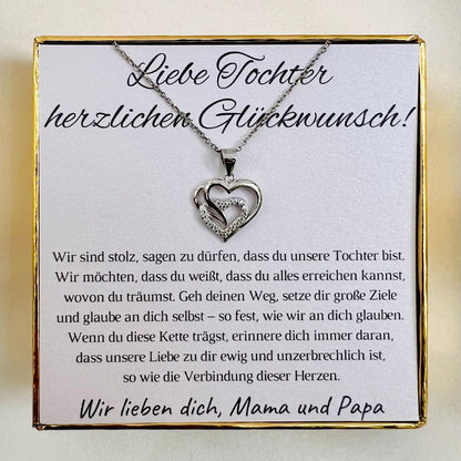 Halskette für Tochter „Herzen“ / „Herzlichen Glückwunsch“