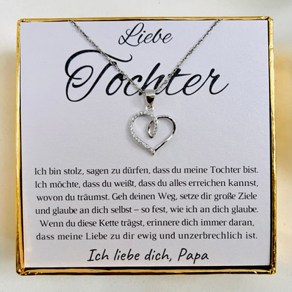 Halskette für die Tochter „Herzchen mit Zirkonia“ // „Ewige Liebe“ – Limitierte Edition