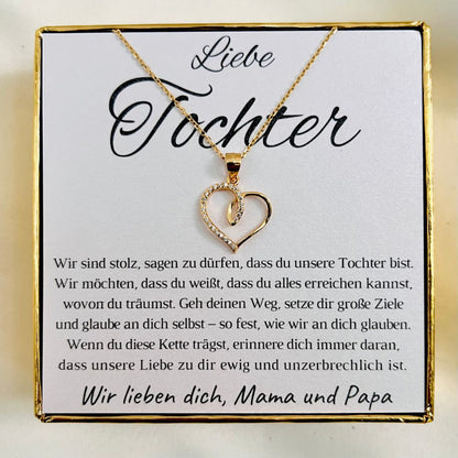 Halskette für die Tochter „Herzchen mit Zirkonia“ // „Ewige Liebe“ – Limitierte Edition
