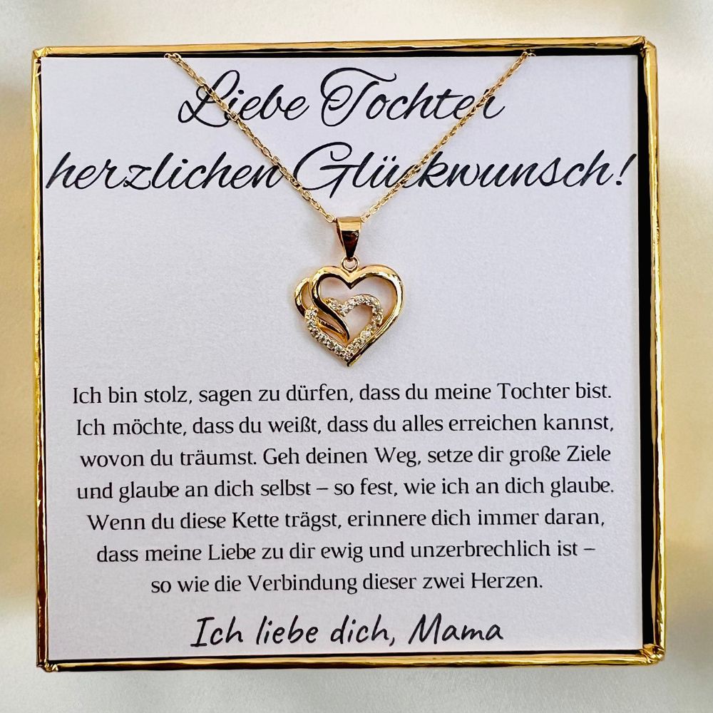 Halskette für Tochter „Herzen“ / „Herzlichen Glückwunsch“