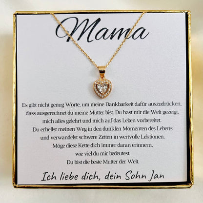 Personalisierte Halskette „Königliches Herz“ für die Mama vom Sohn