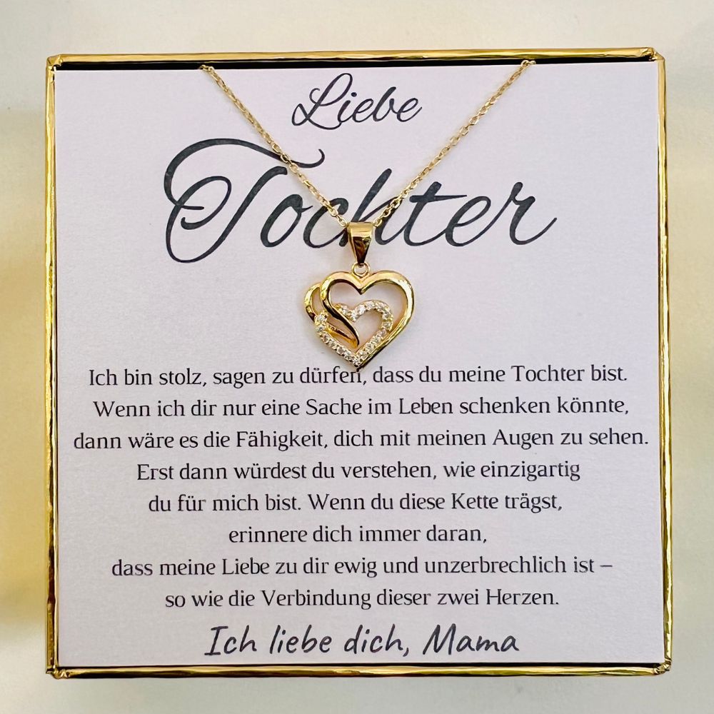 Halskette für Tochter „Herzen“ / „Für die besondere Tochter“