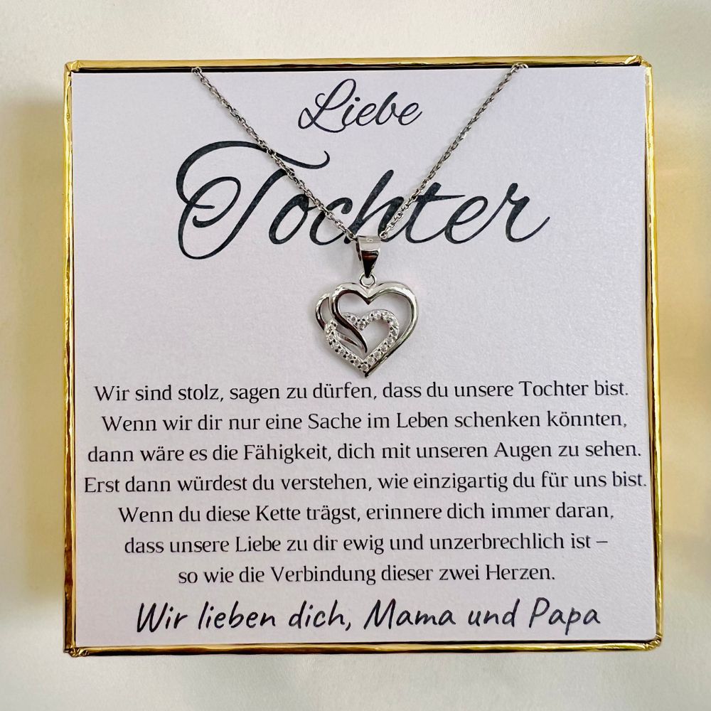 Halskette für Tochter „Herzen“ / „Für die besondere Tochter“