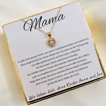 Personalisierte Halskette „Königliches Herz“ für die Mama vom Sohn